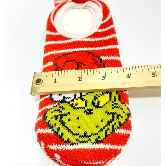 Dr. Seuss The Grinch Fuzzy Sock House Slippers 2pk Green Christmas Ankle Socks - Picture 8 of 8